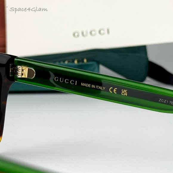 NEW GUCCI GG0001SN 003 Havana Grey Anti-Reflective Square Unisex Sunglasses - Picture 6 of 7